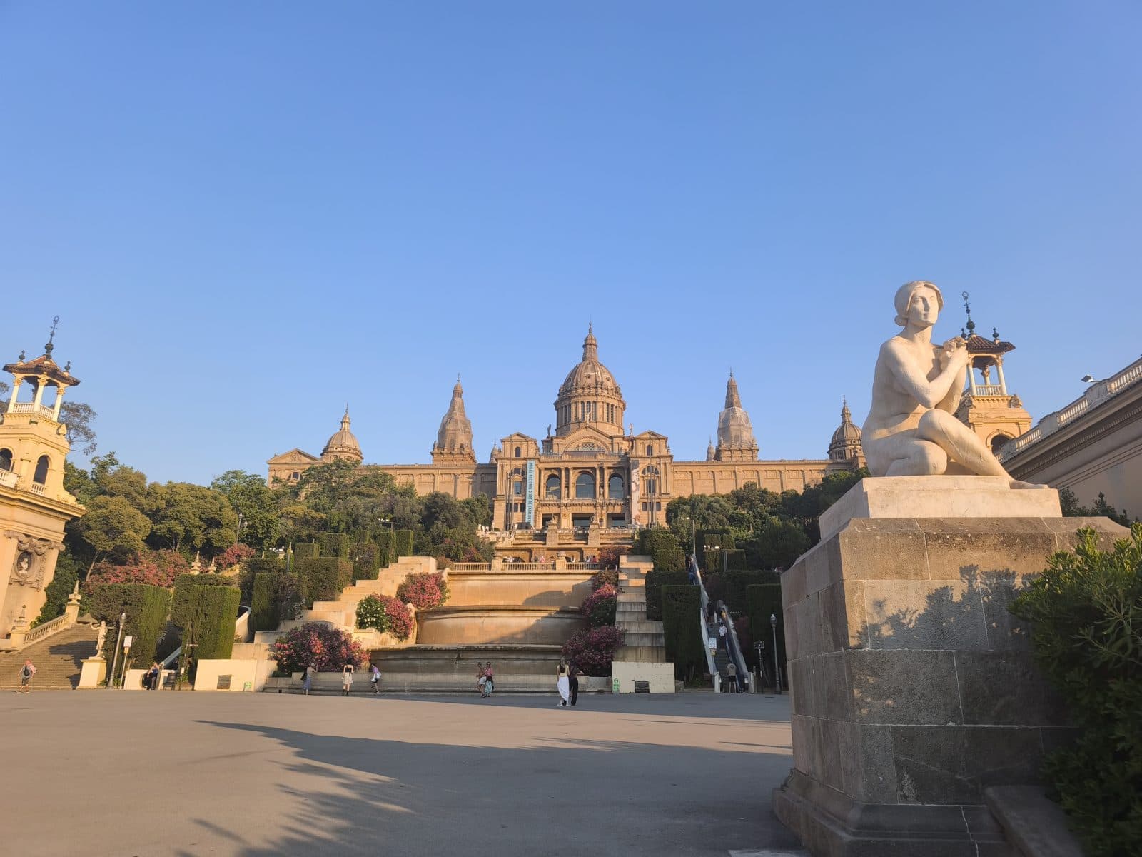 The Palau Nacional, home of the MNAC, rising above the Montjuïc gardens