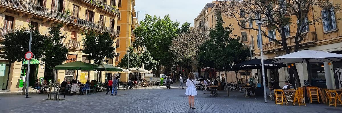 A café terrace square in the Born quarter