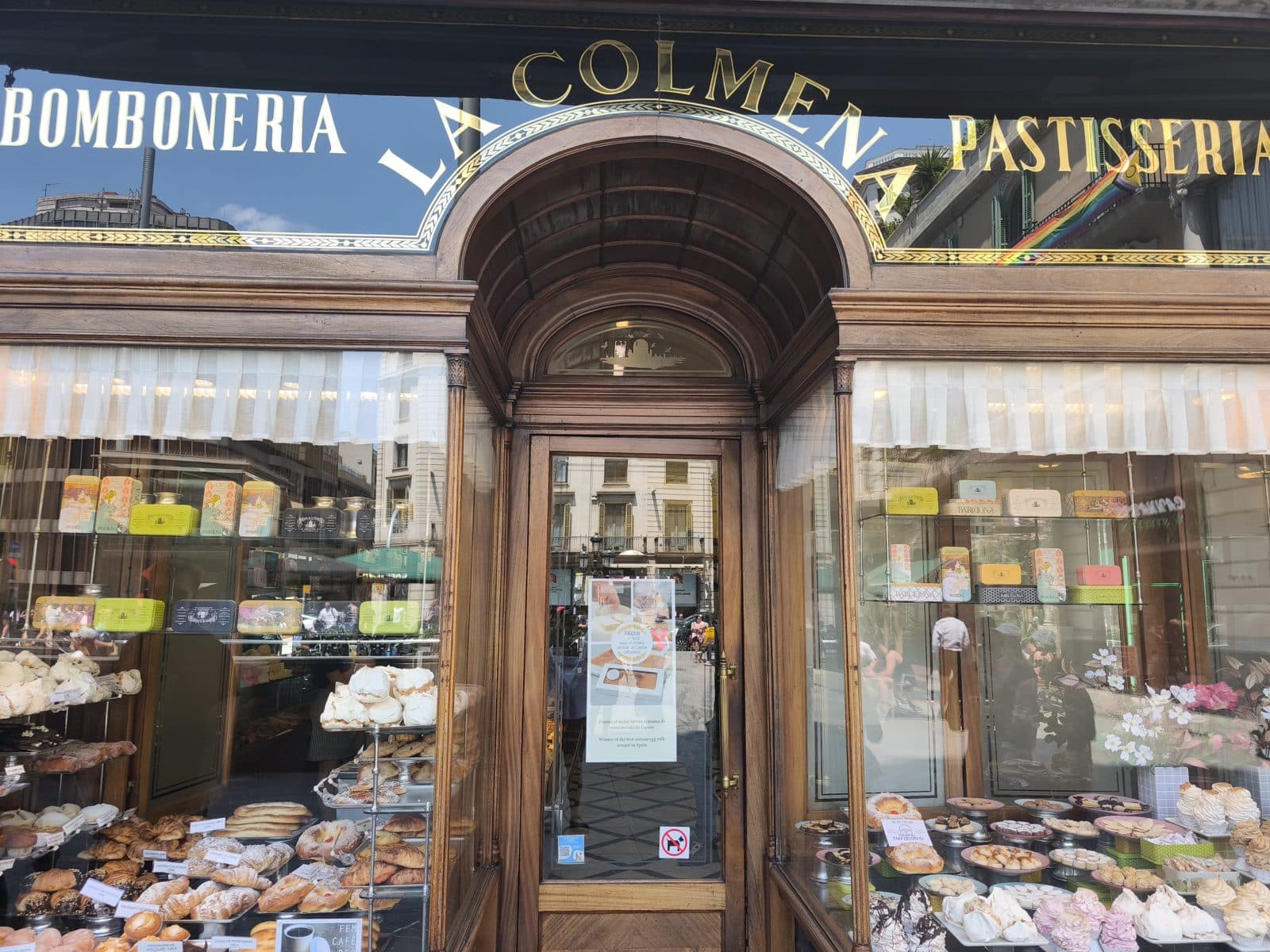 The historic shopfront of La Colmena, a century-old confectionery and pastry shop