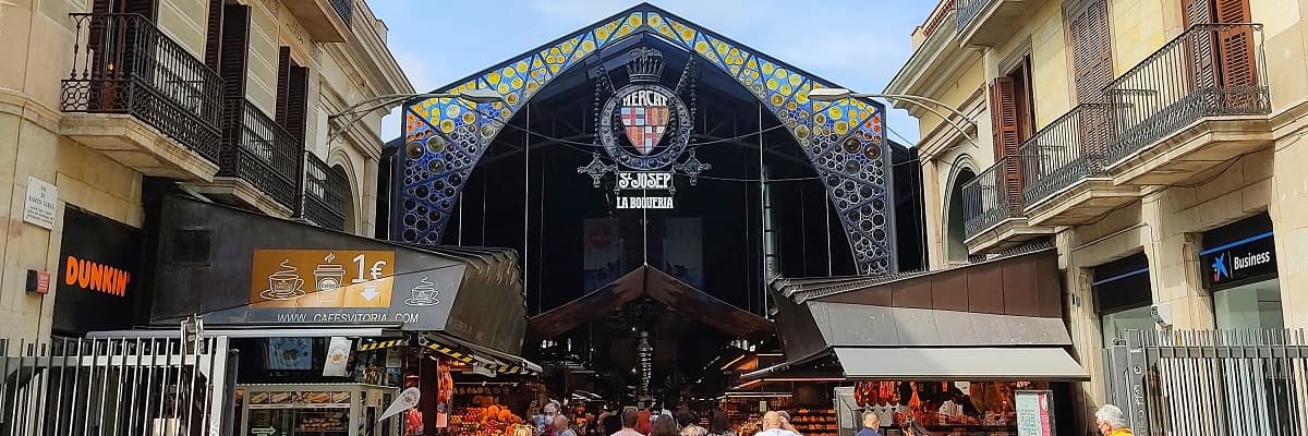 The entrance of La Boqueria market on the Rambla