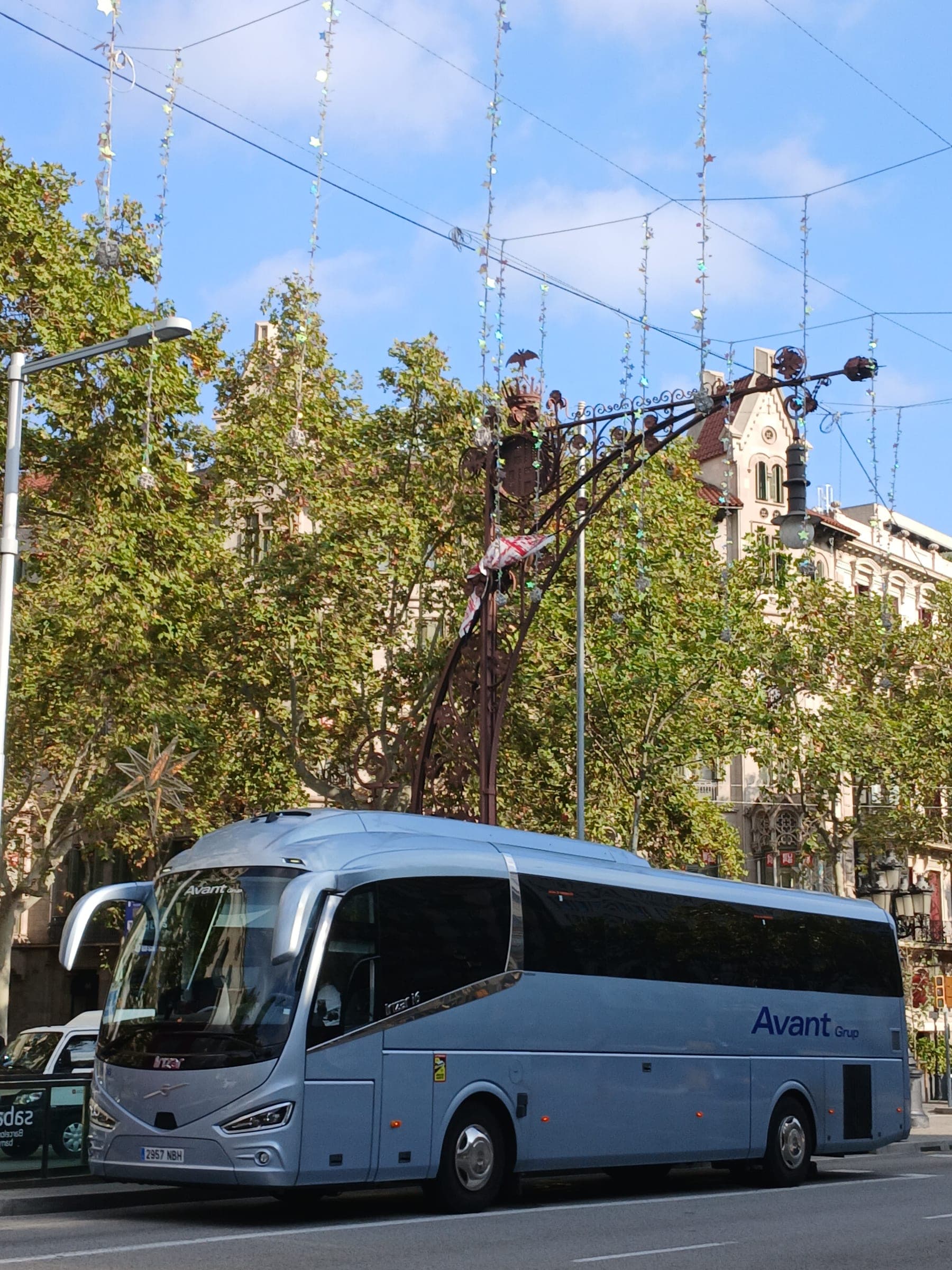 Executive minibus transport in central Barcelona