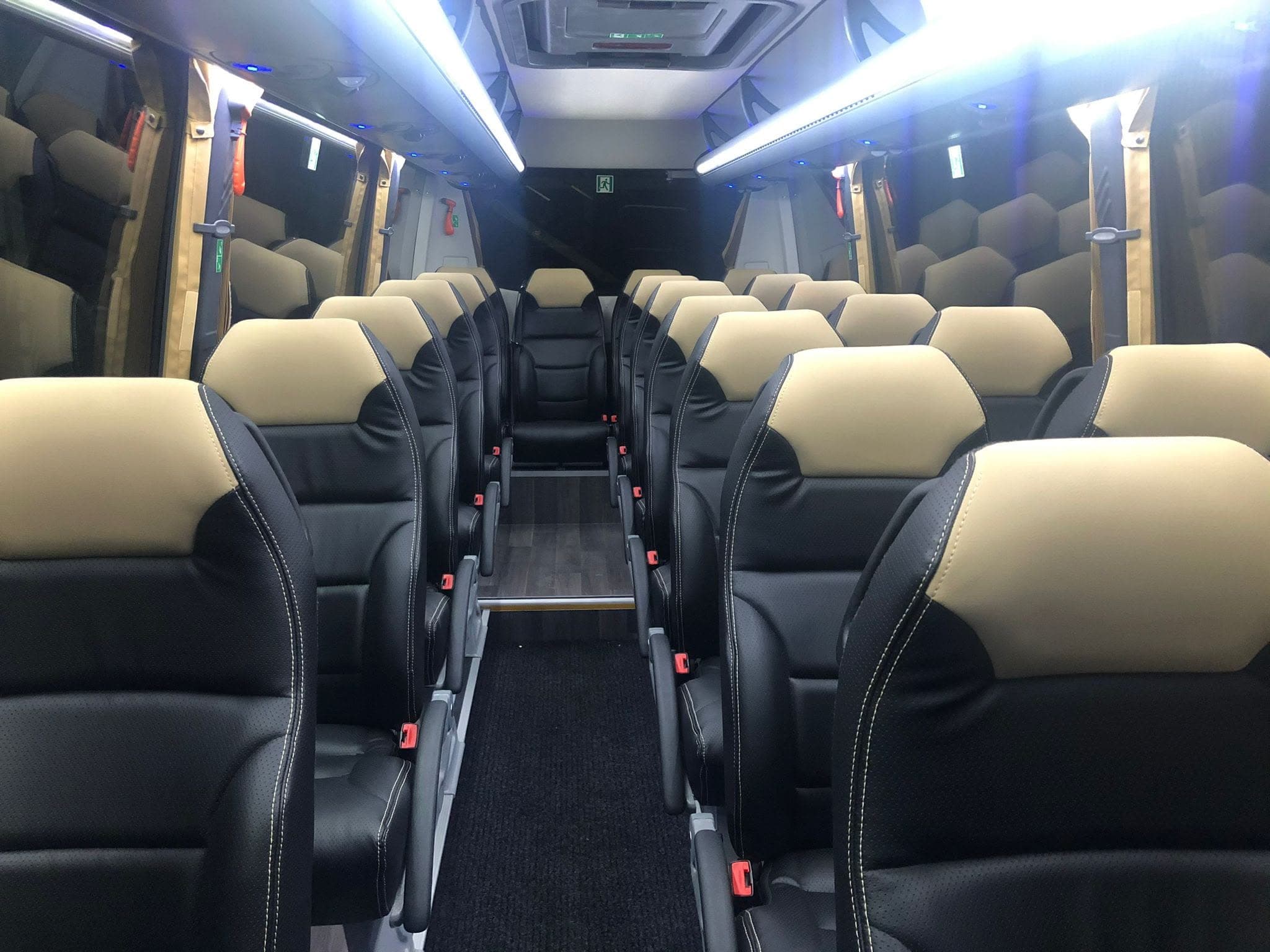 Comfortable interior of an executive private minibus