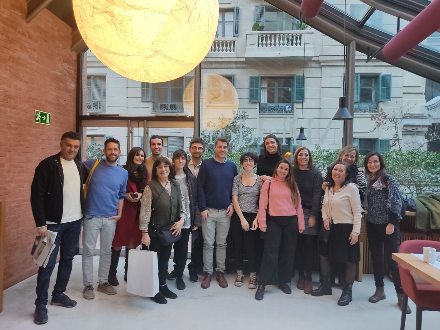 The team together at the company Christmas dinner