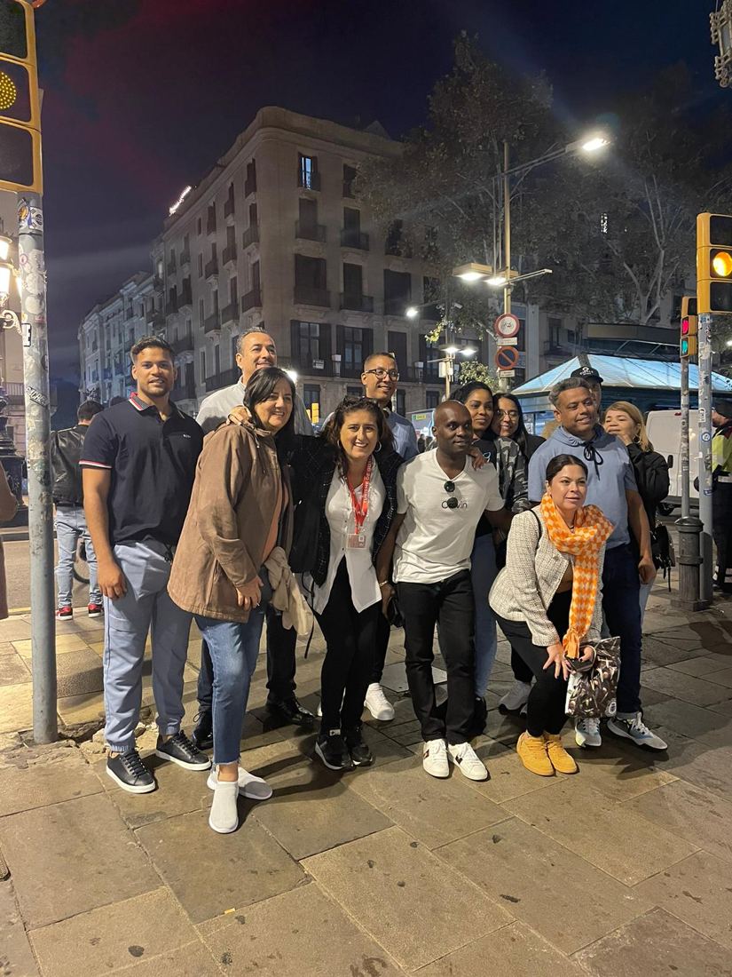 A guided group exploring Barcelona