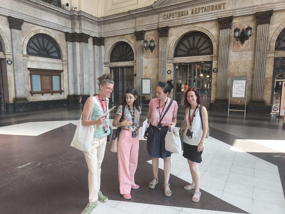A guided group exploring Barcelona