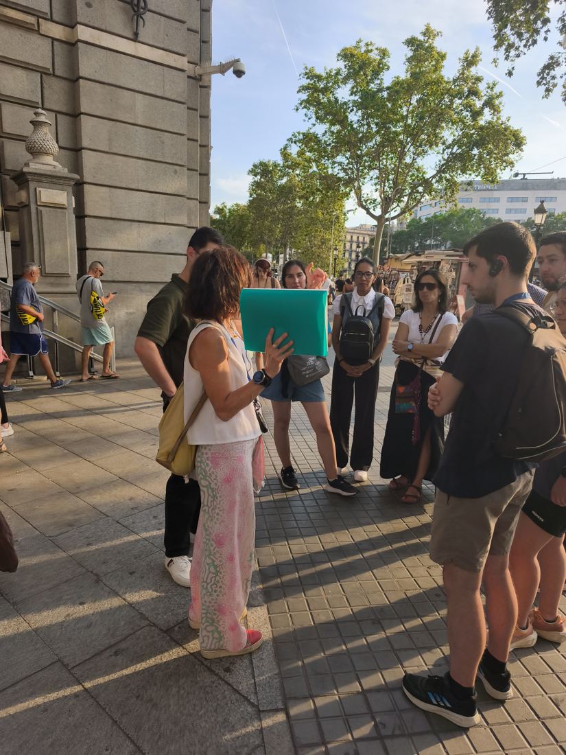 A Barcelona in Context guide with a group in the city