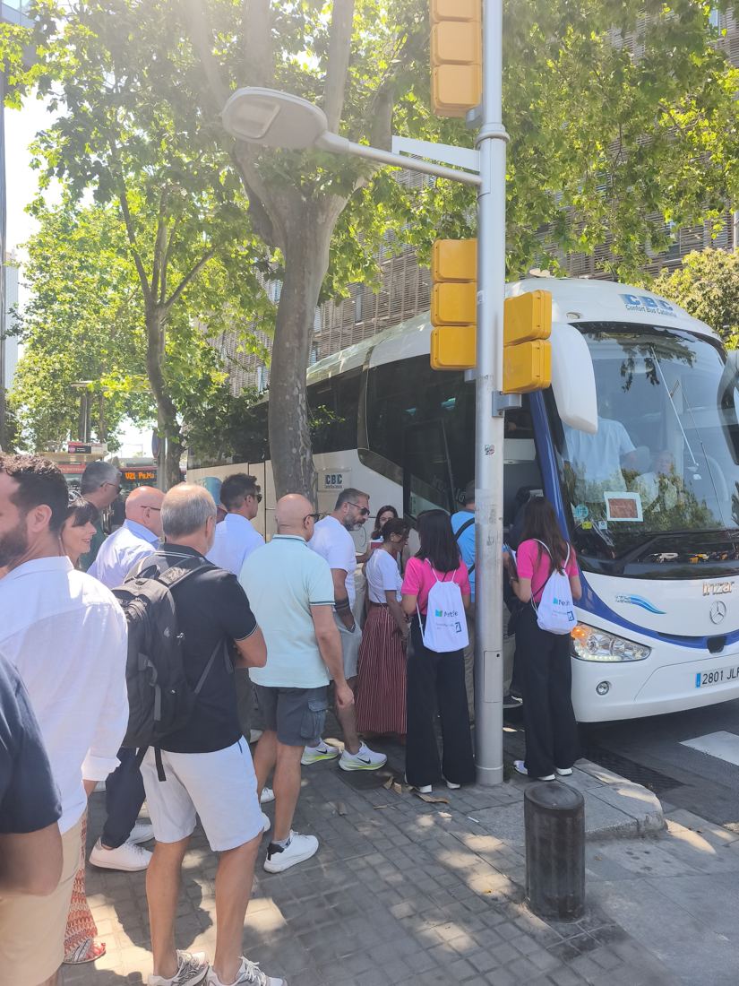 A guided group exploring Barcelona