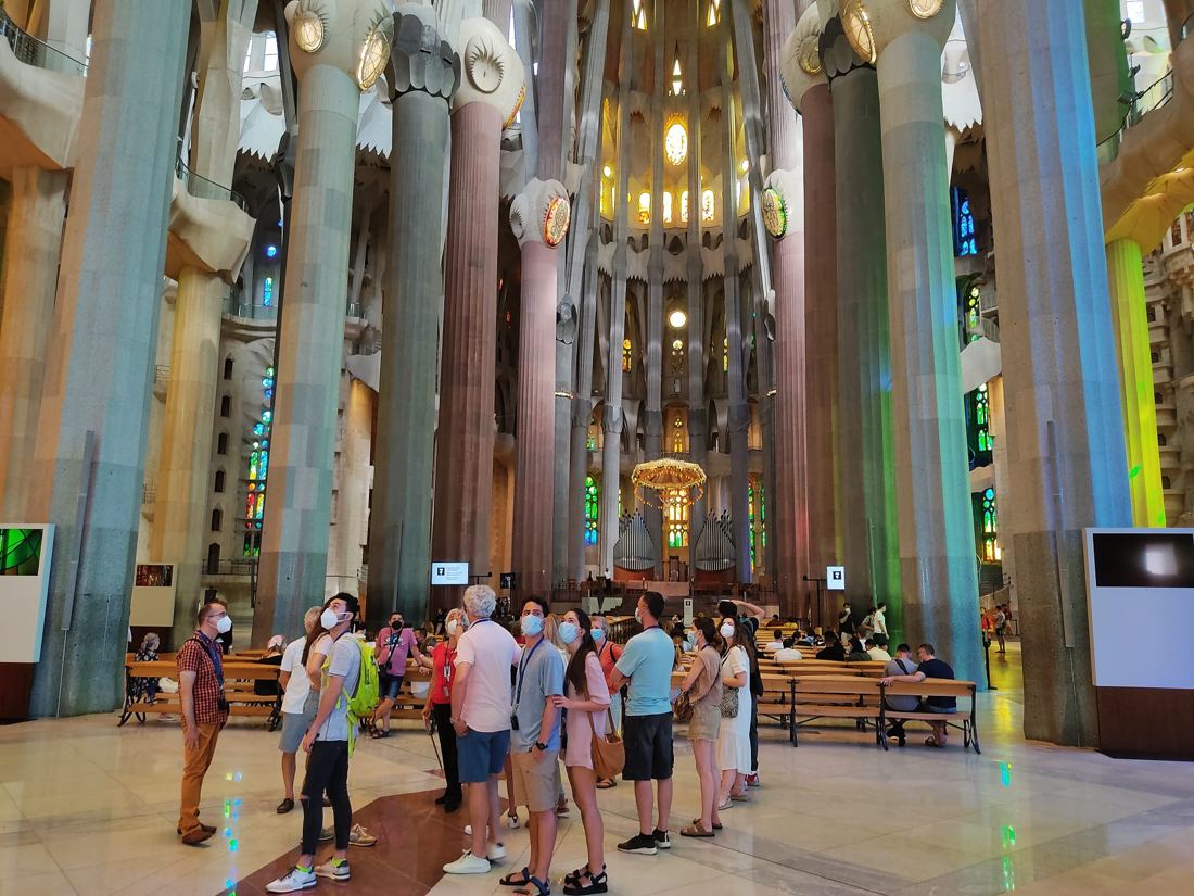 A Barcelona in Context guide with a group in the city