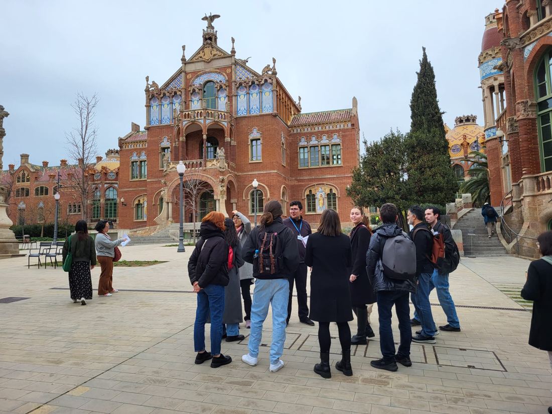 A Barcelona in Context guide with a group in the city