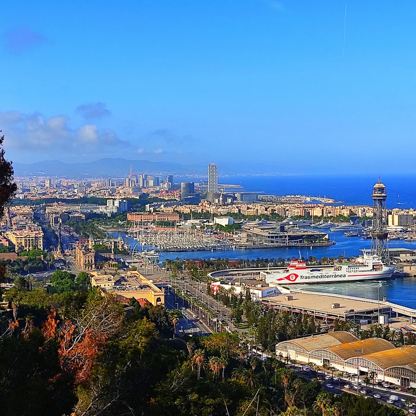 The port and the city spread out below the Montjuïc viewpoint