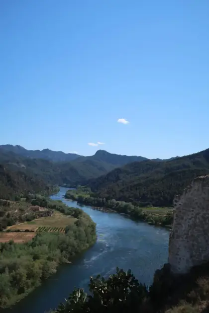 The river winding through its gorge below dry hills