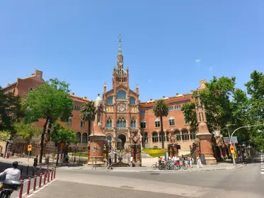 A pavilion of the modernist Sant Pau hospital complex